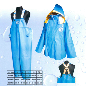 no158.レインウェア イカリ印タフブルー